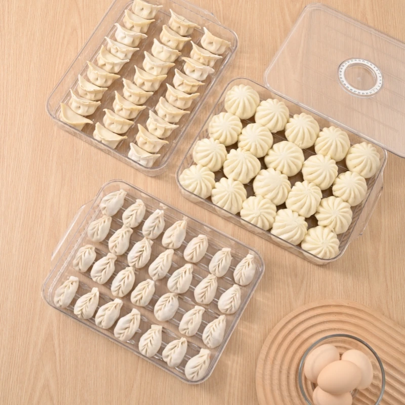 2023 new design food grade PET fridge silicone dumpling crisper box storage box
