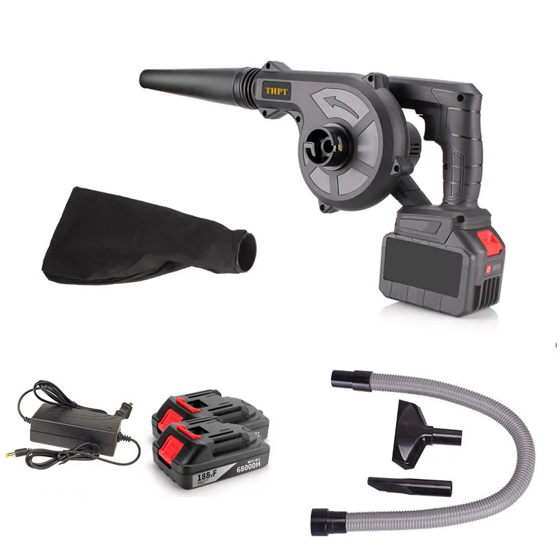 600W Multi-Functional Cordless Electric Hair Dryer Leaf Blower & Hot Air Gun Speed Adjustment Rechargeable Battery-Powered Tool