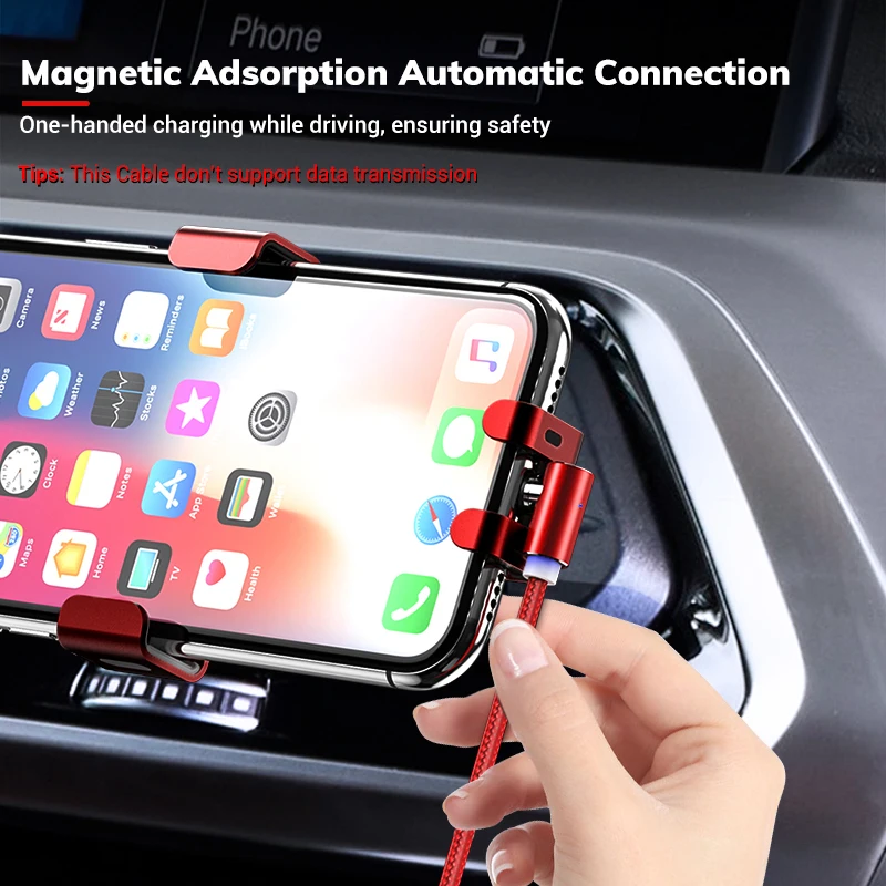 
Custom Logo AM51 2M 360 Magnetic USB Cable Right Angle 90 Degree LED Strong Magnetic Micro USB Type C Charging Cable 