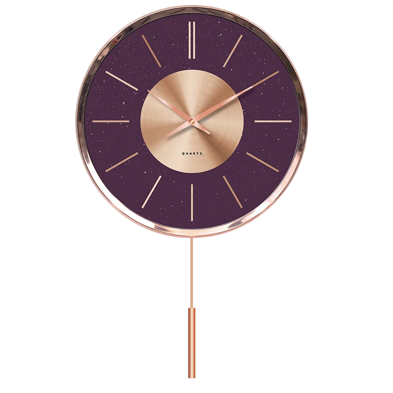 Aluminum Pendulum clock modern design decorative silent sweep pendulum chiming wall clock 13 inch
