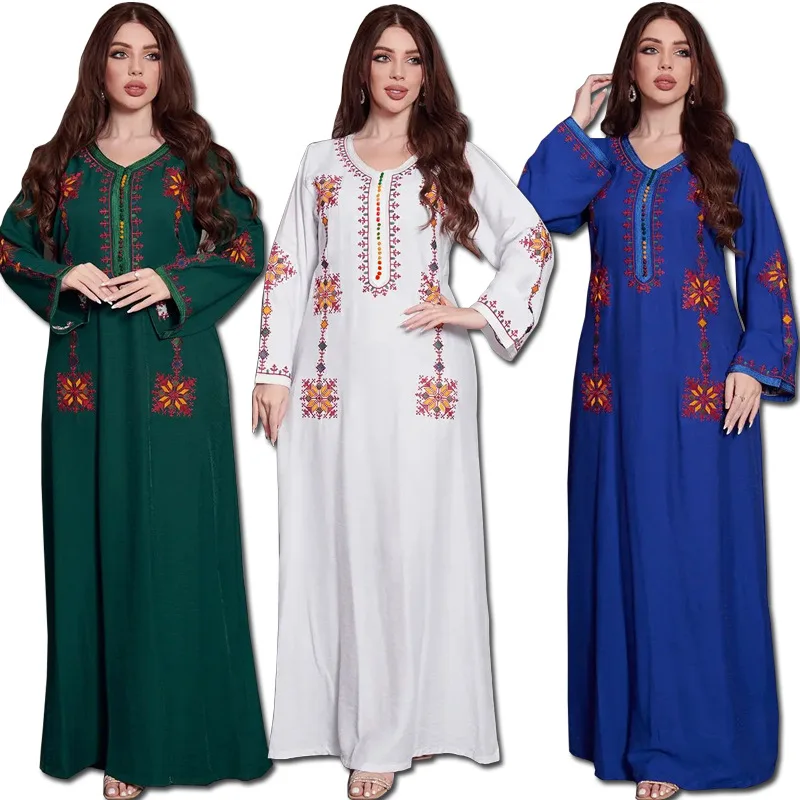 2853 Kuwii Ramadan Eid Abaya Dubai Turkey Muslim Dress Islam Clothing Maxi Dresses Djellaba Jalabiya Kaftan for Women Dubai