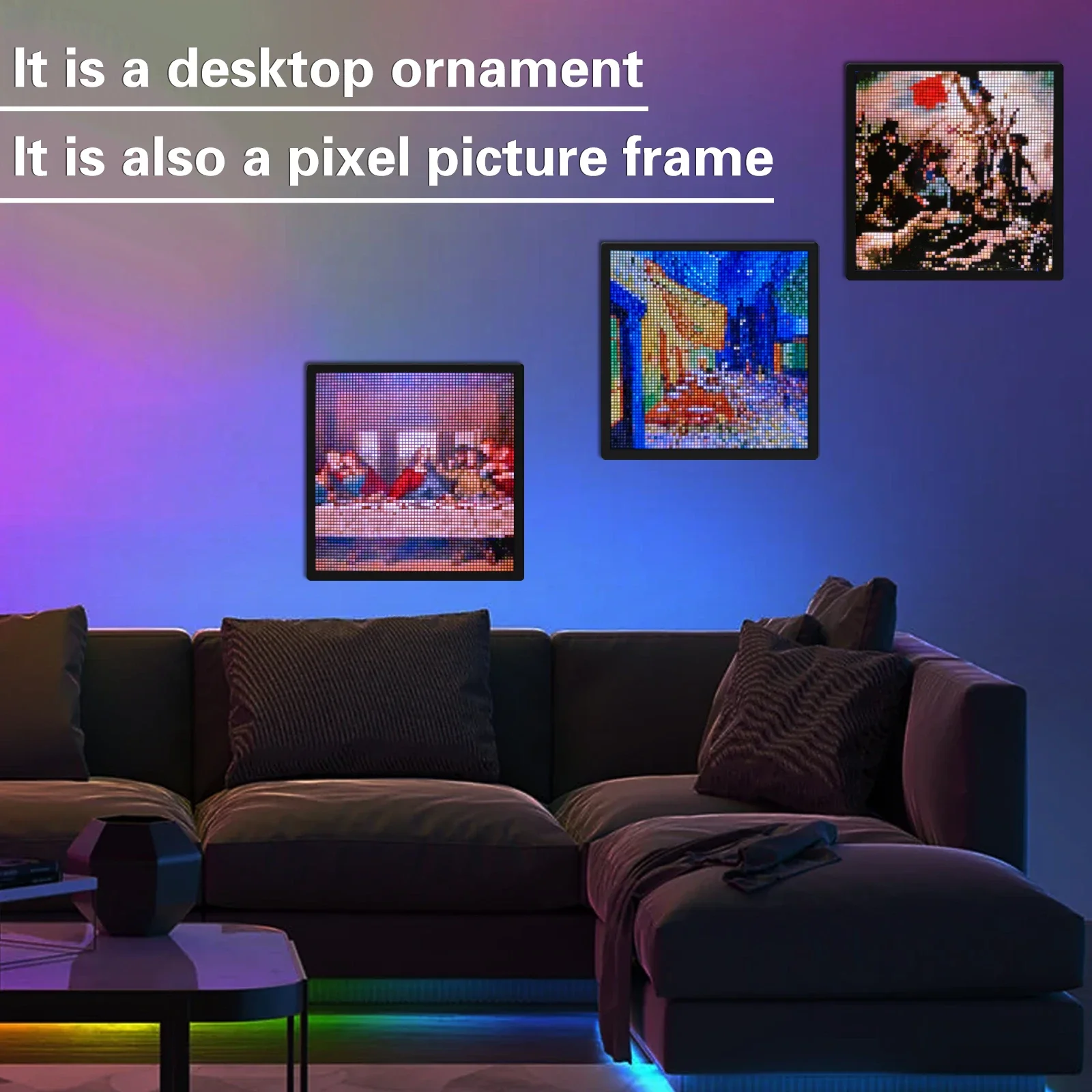Светодиодный пиксельный дисплей 64x64 RGB светодиодная матричная панель программируемый арт с популярным управлением приложением креативный экран