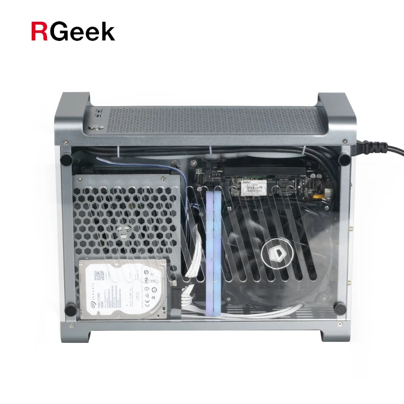 Корпус для игрового ПК RGeek Mini ITX из алюминиевого сплава и акрилового мини-корпуса для ПК с поддержкой материнской платы ITX 170*170 170*190