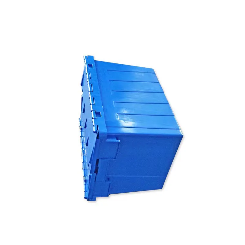 Stackable Nestable logistics box With Lid Flip supermarket medical fresh food turnover box Storage box Plastic Bin Tote Crate