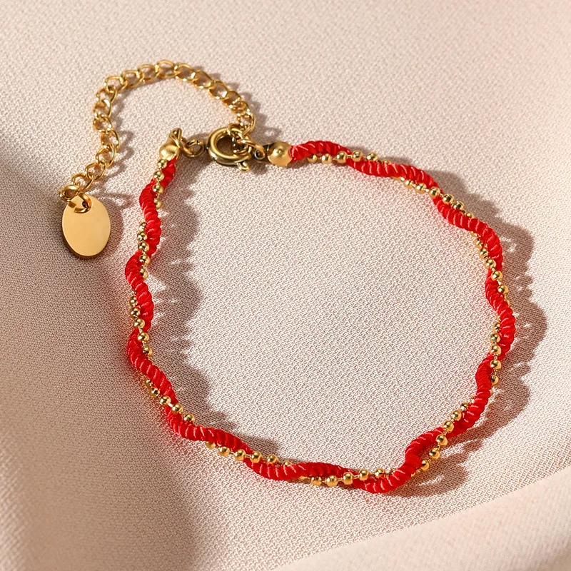 Trendy Men Stainless Steel Braided Bracelet Women Natural Stone Adjustable Gold Bracelet
