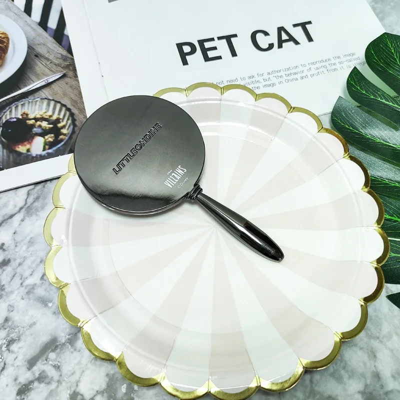 Customizable Logo Fashion Girls Vanity Mirror Portable Metal Hand Held Mirror