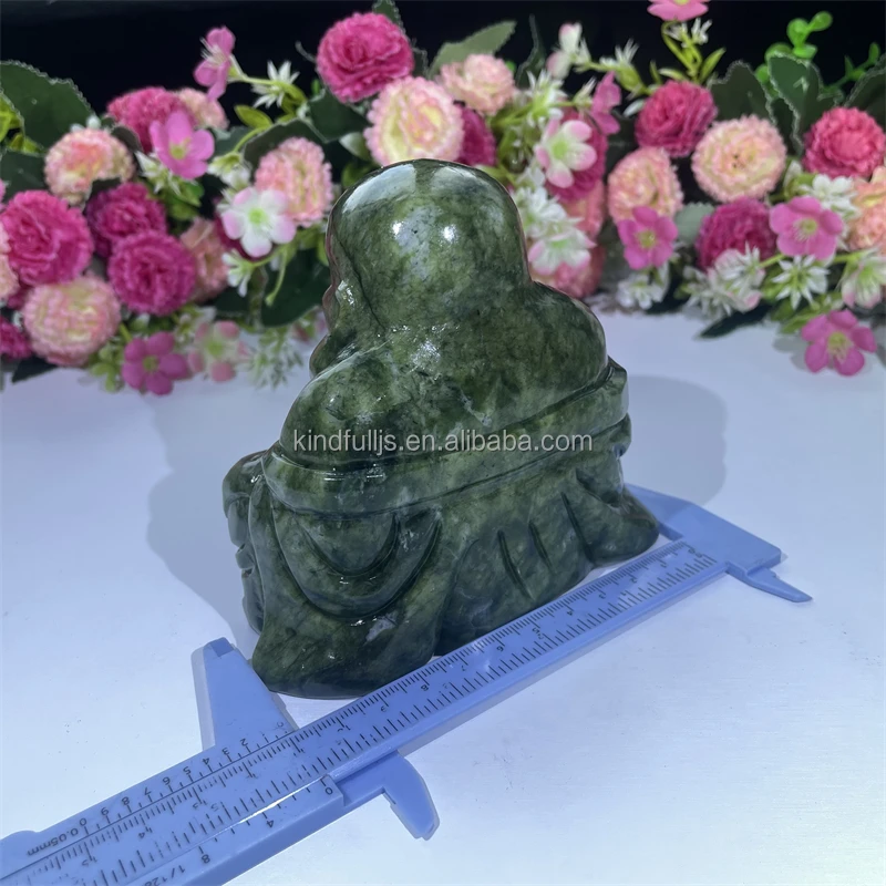 Crystal Buddha Natural Healing Gemstone Xiuyan Jade Happy Buddha Crystal Craft For Decor