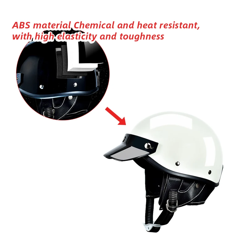 Motorcycle Helmet Manufactures Chinese Factory High Quality Abs Material Retro Helmet Half Helmet Unisex