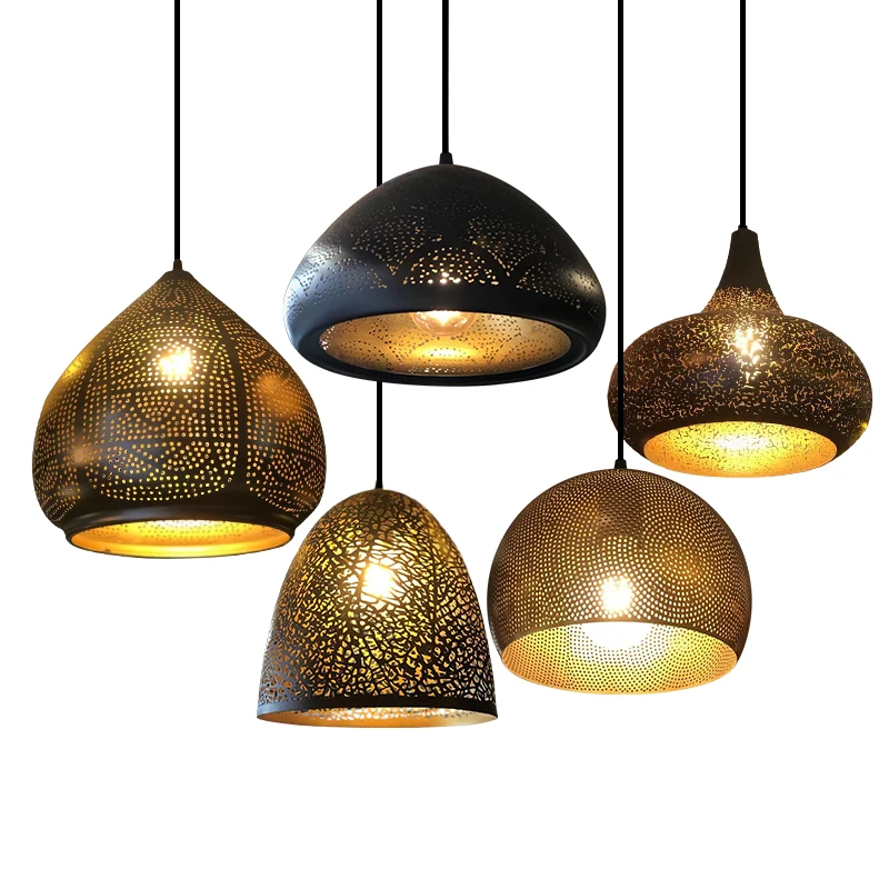 Modern Turkish Style Luxury Gold Iron Chandeliers & Pendant Lights For Living Room Moroccan Antique Design