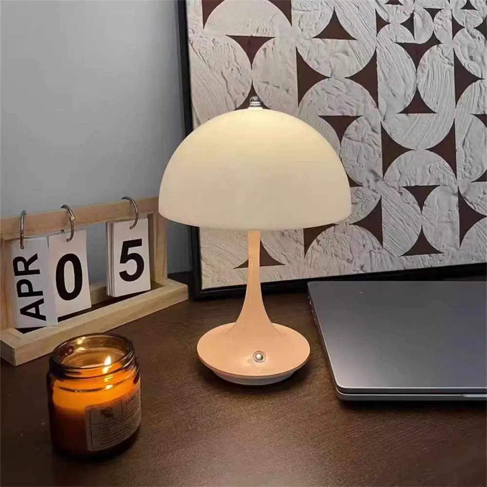 White Decoration Mushroom Touch 3Color Nordic Semicircle Indoor Bedroom LED Study Table Lamp