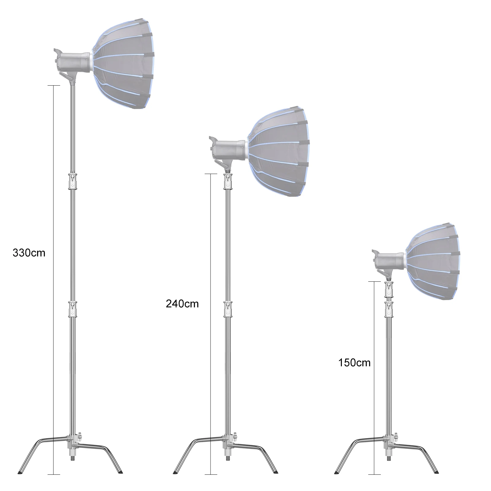 Комплект осветительной стойки из нержавеющей стали с C-образной штангой для освещения и верхней съемки