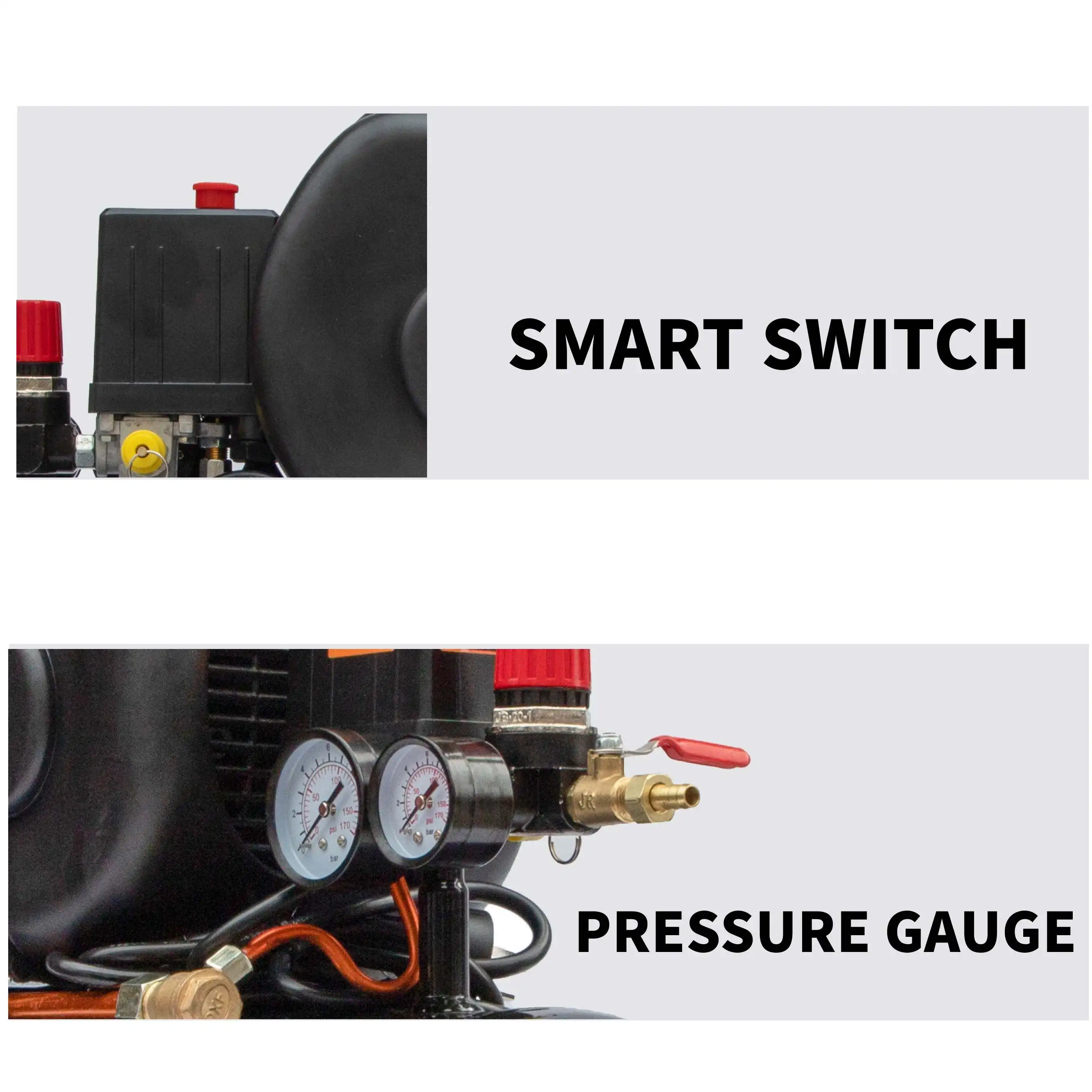 Hot Sell 220V 50HZ Silent Compressor Air 1.5 KW 2HP 25 Liter Industrial Air Compressor Machines