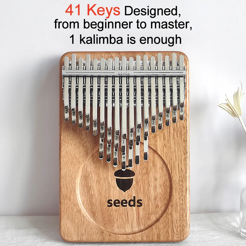 41 Keys Seeds Okoume Wood Kalimba Accurate Tuning Three Layers Keys Thumb Piano  Finger Piano Kalimba  Musical Instrument
