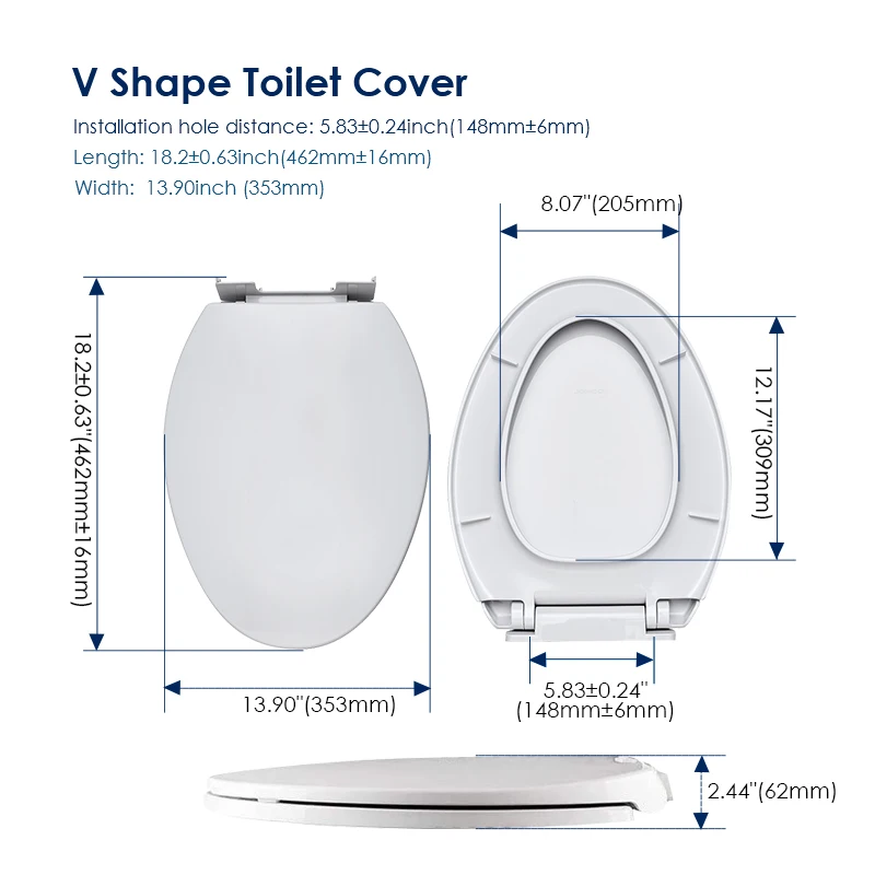 JOMOO High Quality Soft Slow-Close Toilet Seat Cover for JOMOO Toilet Accessories - Thickened V Shape Plastic Bidet Seat Cover