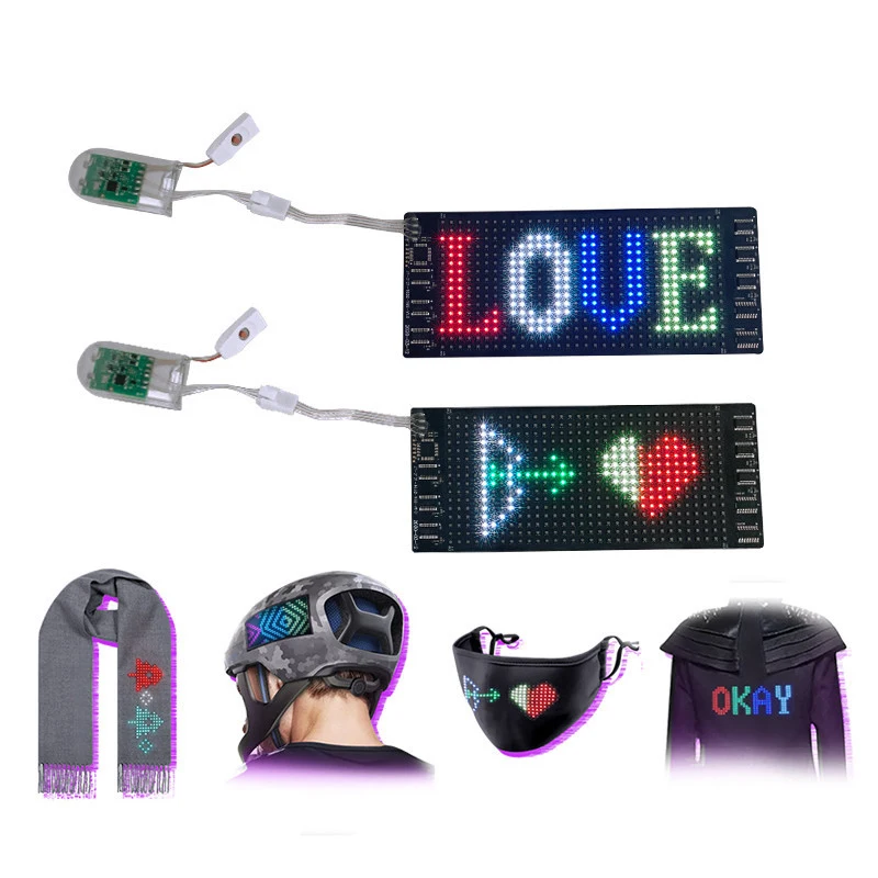 Full color 16x32dots App Foldable Flexible Scrolling Message Flexible LED Display For Hat Shoes Bag Cup Bottle Cloth