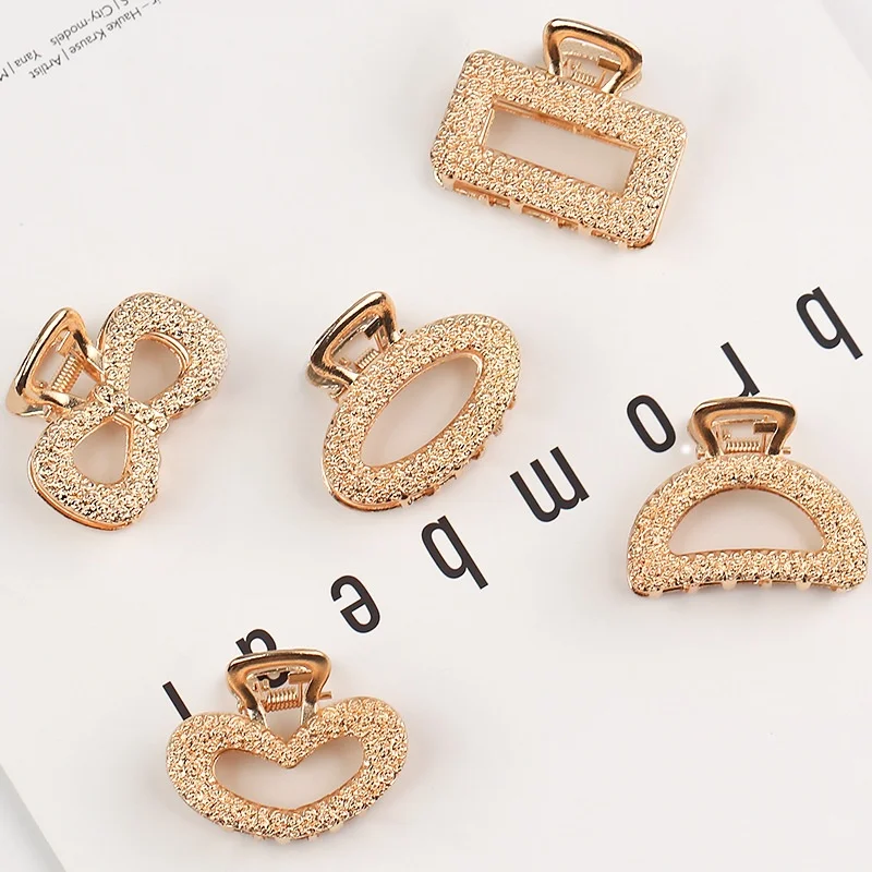 Fashion 5cm Small Metal Hair Claw Alloy Jaw Claw Clips Non Slip Hair Clamps For Women Girls Hair Barrette