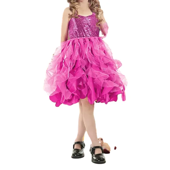 New Style Sequin Tulle Princess Prom Dresses Little Girl Fancy Sparkly Party Dress For 3-8 years