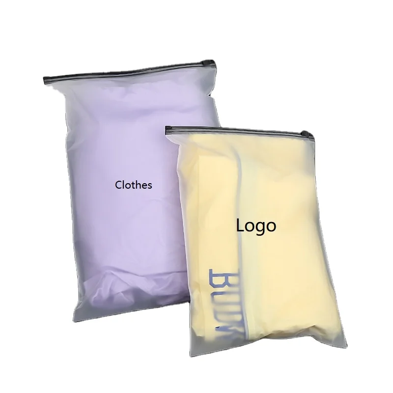 Custom High Quality Cosmetic Waterproof Clothes Packaging T Shirt Zip Lock Forested Zipper Bag For Clothes Sock With Logo
