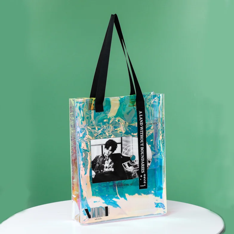 PVC plastic transparent net red jelly bag colorful beach radium shooter shoulder bag shopping bag