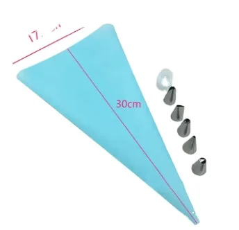 8PCS 4 colords Pastry Nozzles Sets Stainless Steel Rose Cream Bakeware Cupcake DIY Cake Decorating Baking Tool