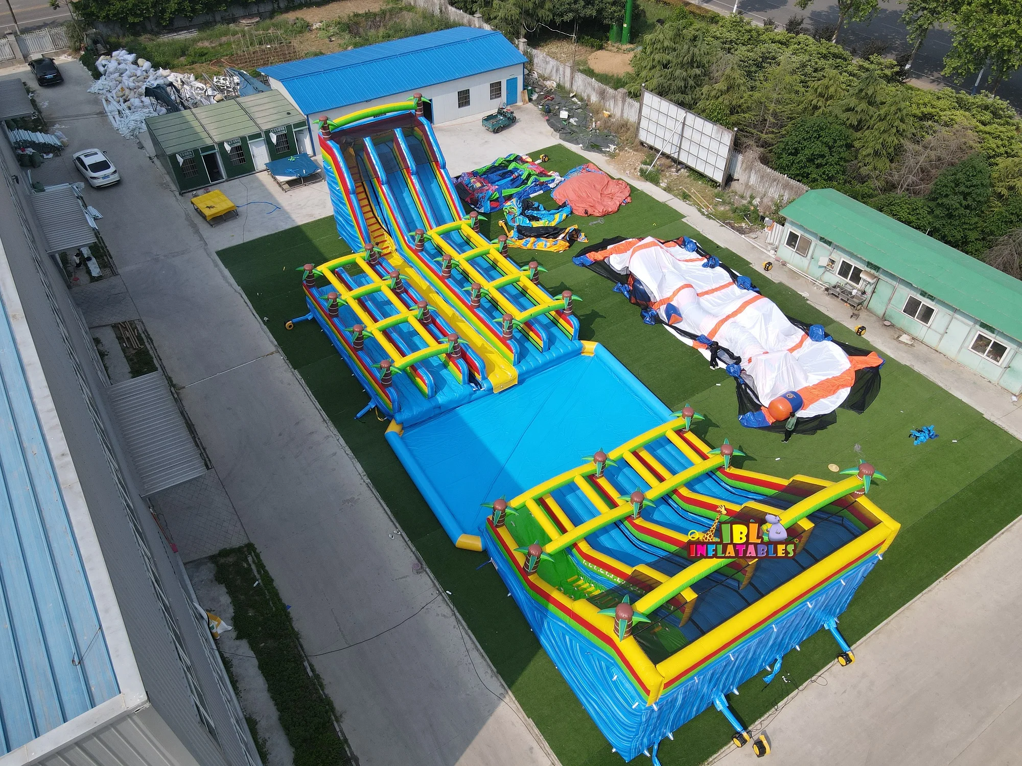 0.55MM PVC Inflatable Waterslides For Rental Business