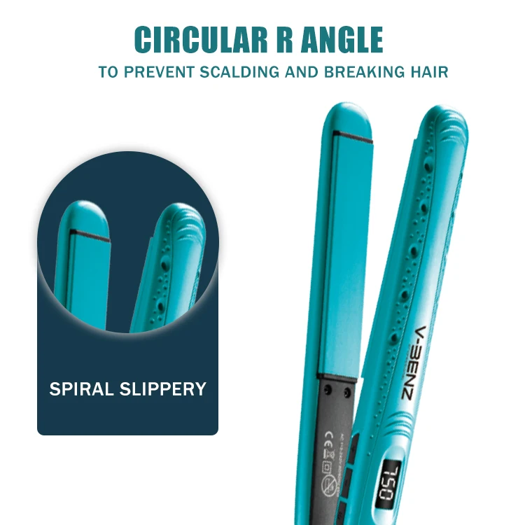 Lzzo V-8080A New Style Flat Iron Infrared Tourmaline Ceramic Wide Plate For All Types For Women Hair Straightener