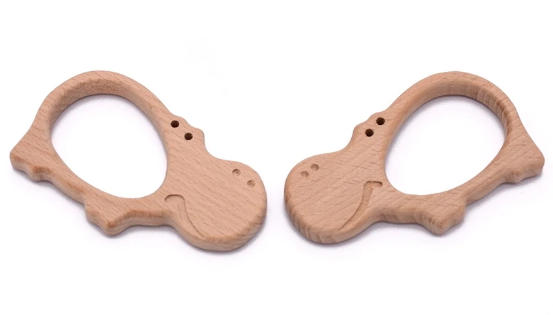 Оптовая продажа заказной бук деревянный Прорезыватель для зубов для детей цепной Прорезыватель