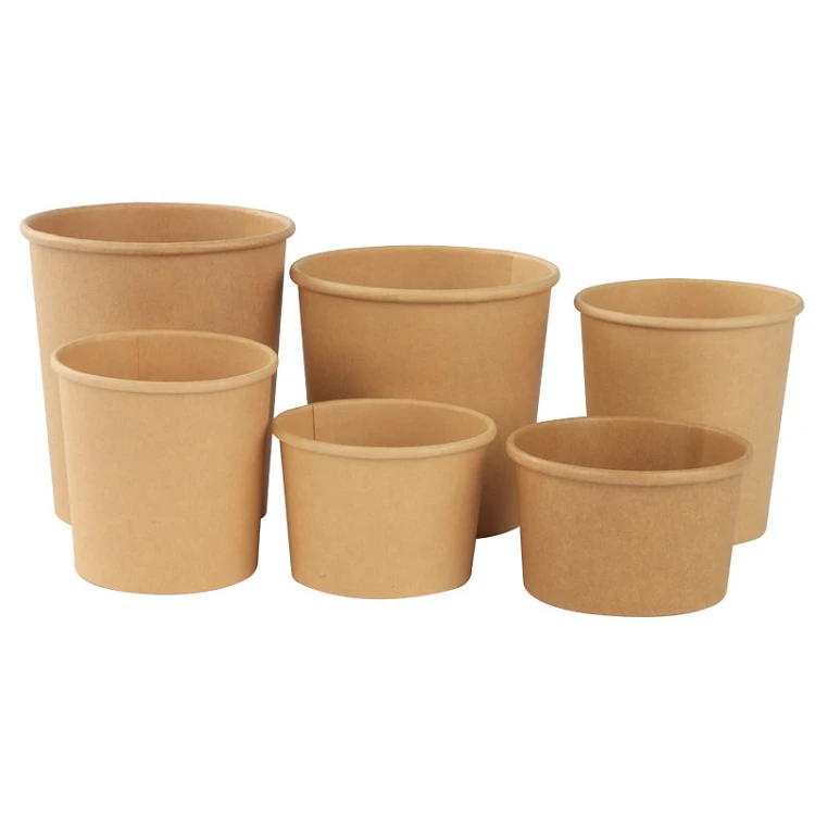 Hot selling thickened disposable soup cup custom salad paper bowl rice bowl
