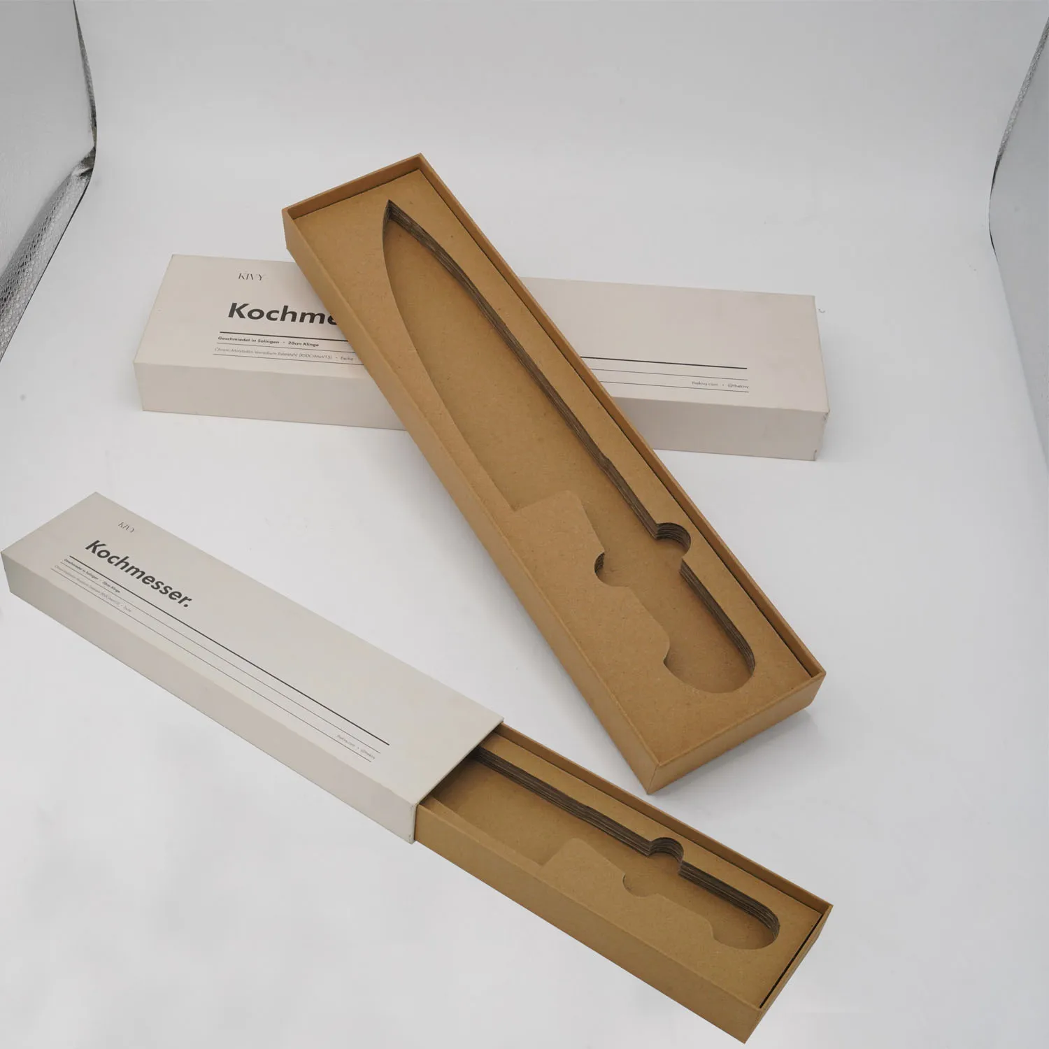 Manufacturer Sliding Drawer Box Custom Cardboard kitchen Knife Set Gift Packaging Box