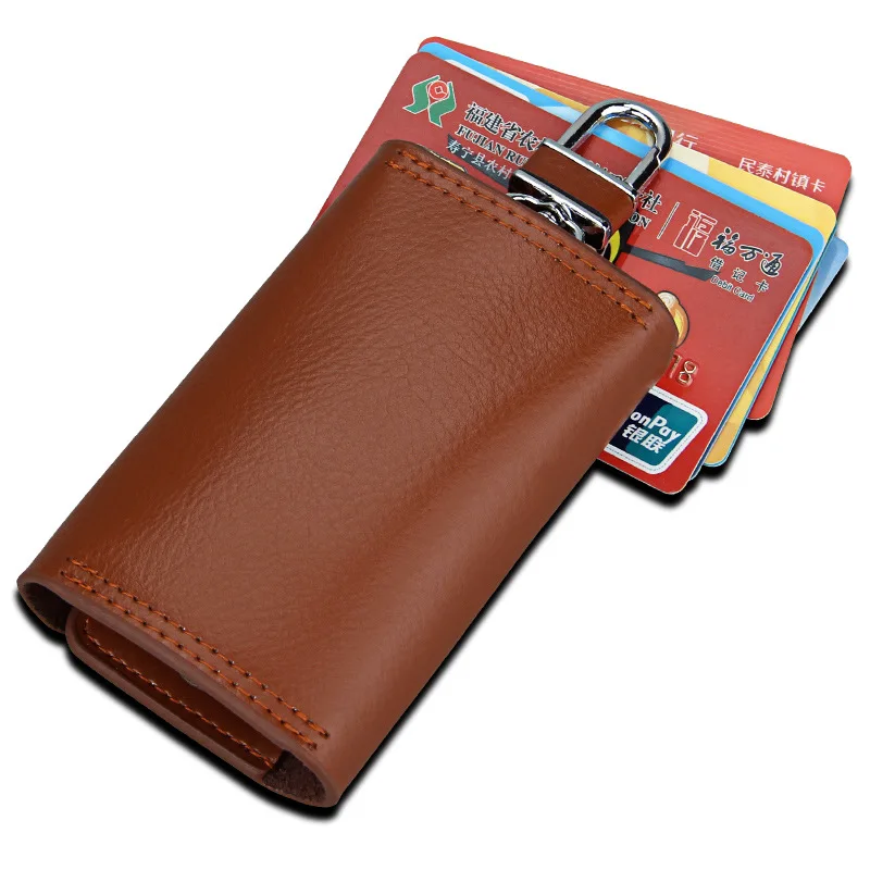 New Gifts Cheap Key Holder Wallet Genuine Leather Key Holder Bag For Multiple Keys Leather keychain