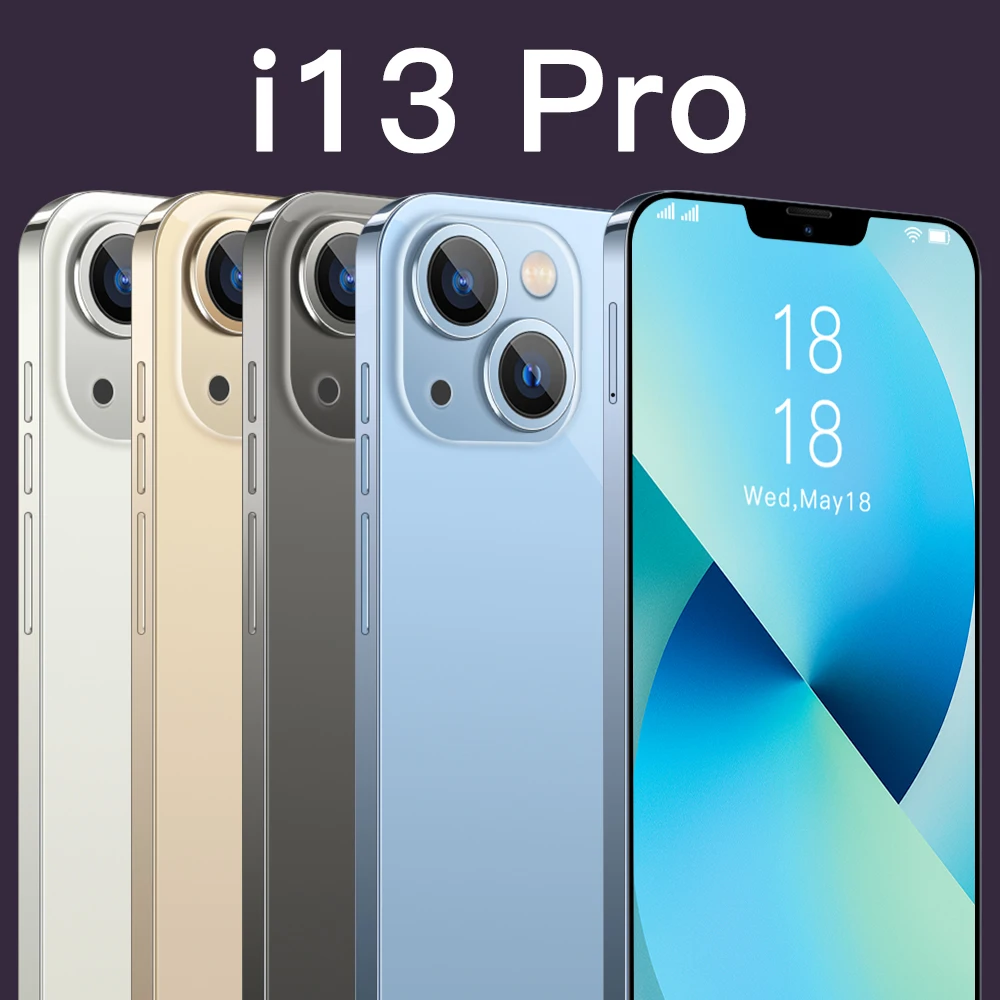 I13 Pro(A60) 6 7 дюймов оригинальный смартфон 16GB + 512GB продолжительное время работы в режиме ожидания: Android мобильного телефона высокой четкости с функцией распознавания лиц