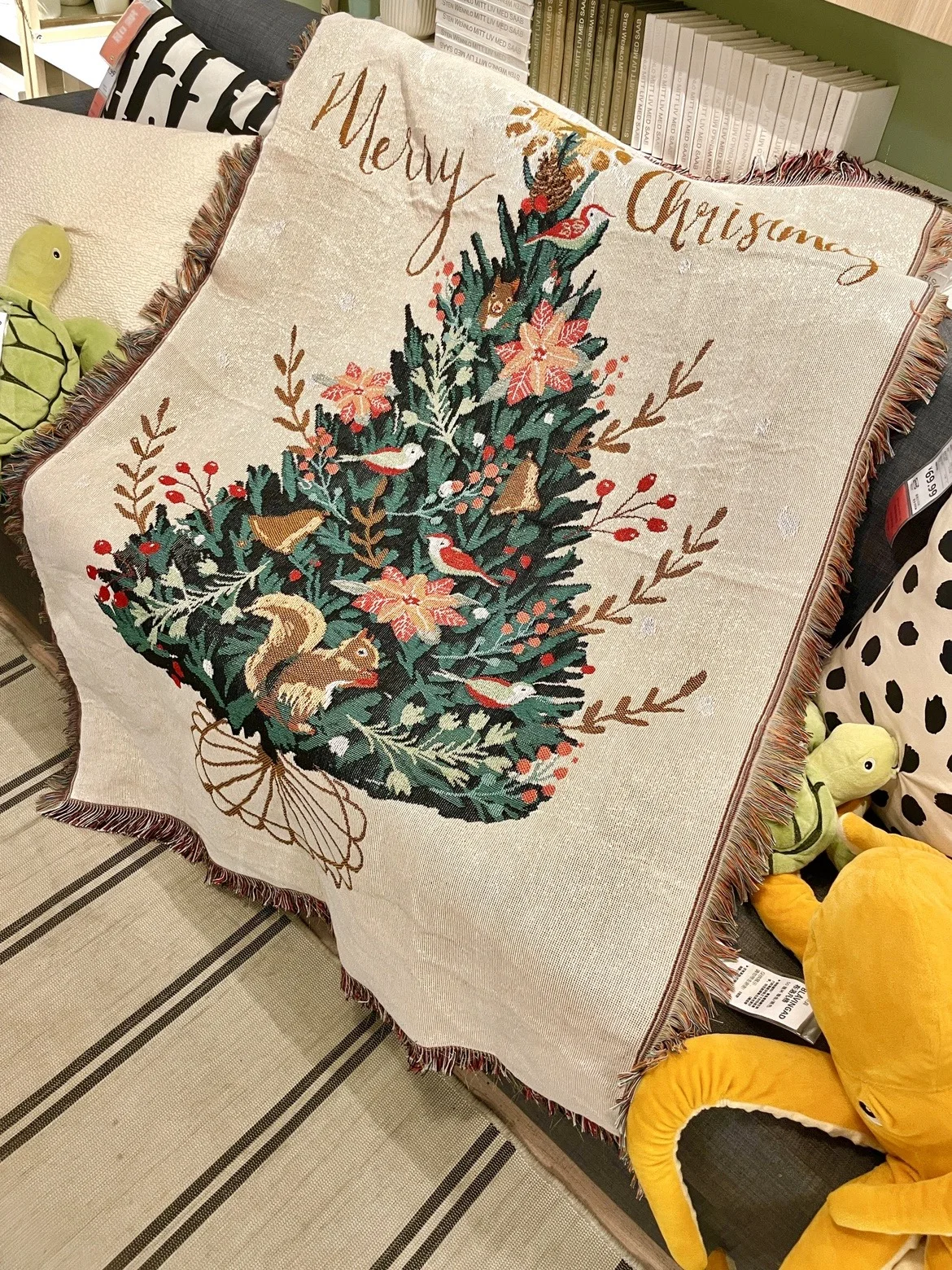 Foreign Trade Ins Christmas Tree Pine Hanging Cloth Background Cloth Christmas Day Decoration Woven Tapestry