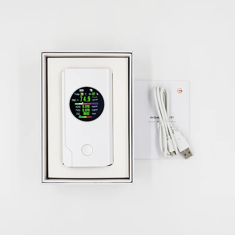
OEM N2 air quality monitor detector CO2 PM2.5 PM10 formaldehyde GNGS new product N2 fashion design air quality monitor PM2.5 PM10 formaldehyde HCHO air pollution particle detector