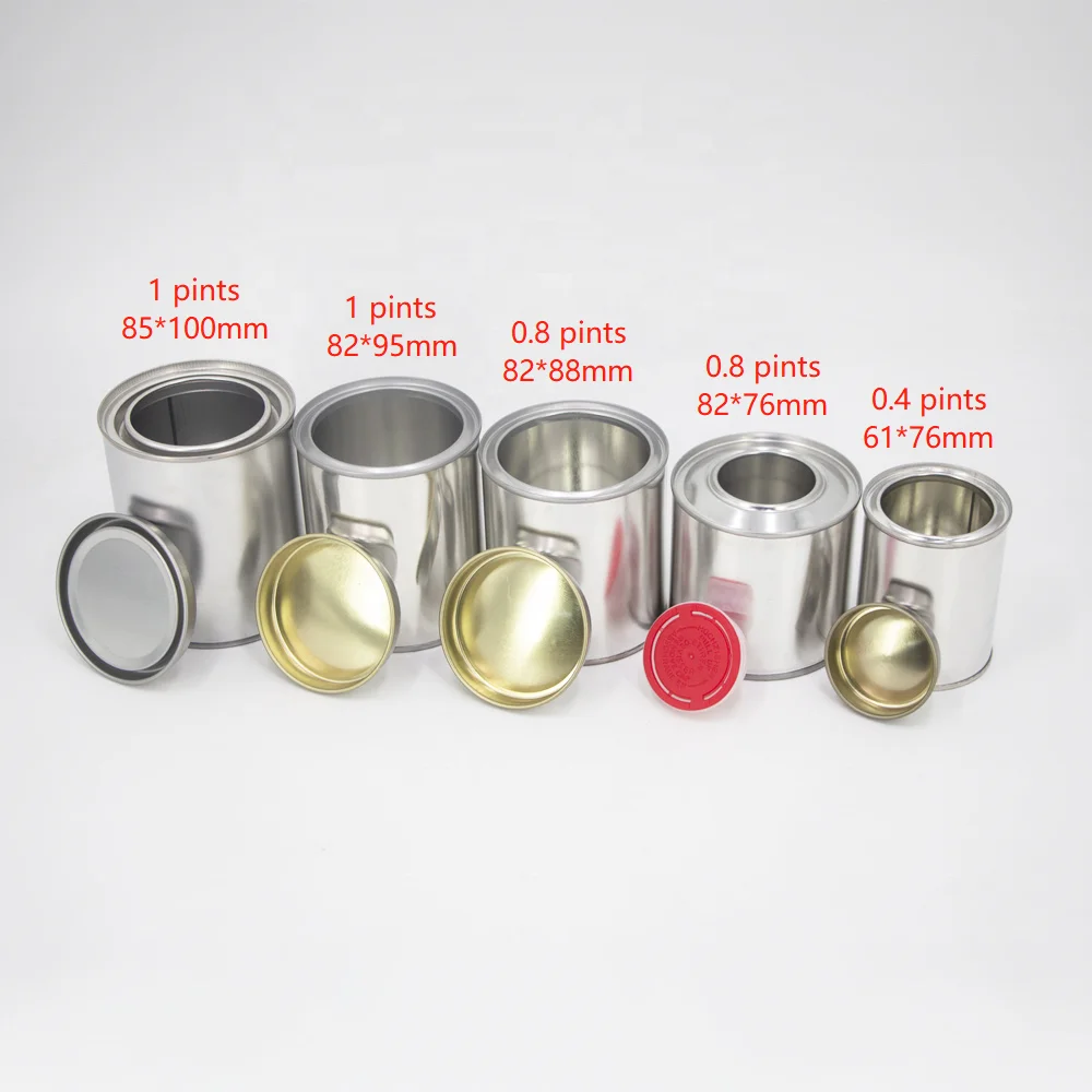 Wholesale 1 pints paint can Metal Round Tin Can Small Sample Tin Can For Paint Package