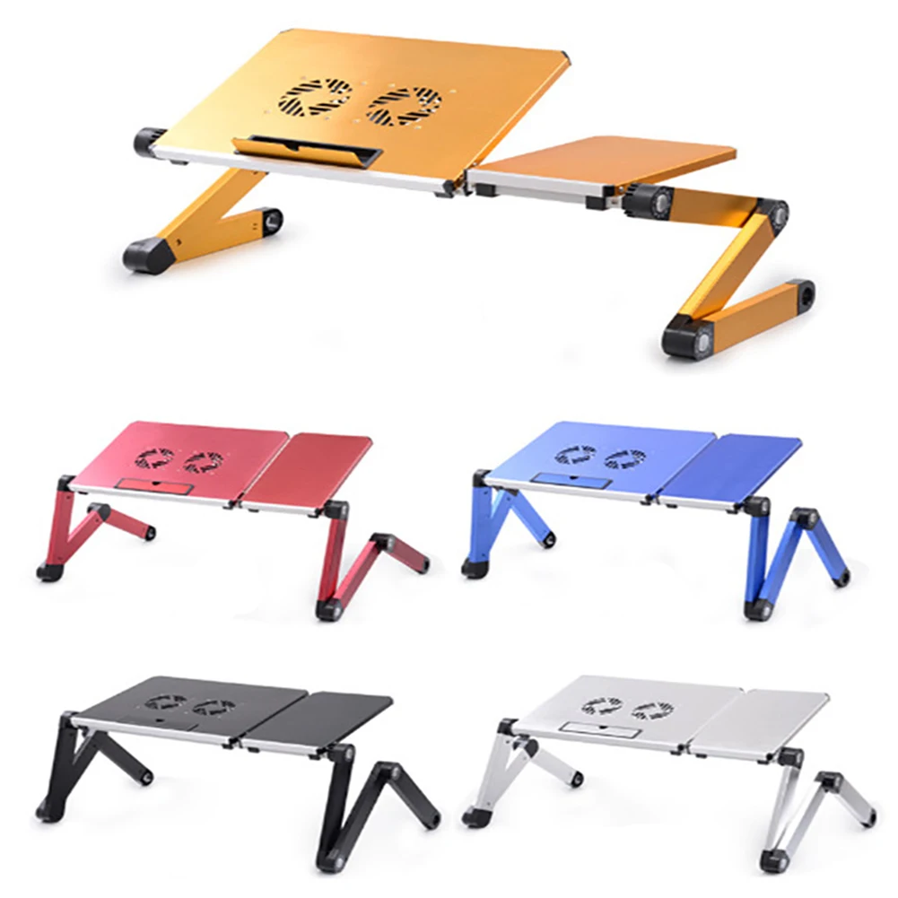 
Executive Office Solutions Portable, Adjustable Aluminum Laptop Desk/Stand/Table Vented w/CPU Fans Mouse Pad/ 