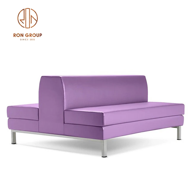 Factory Price Booth Seating Purple Modern Fast Food Cafe Used Night Club Dining Bench Sofa Booth Seating For Restaurant