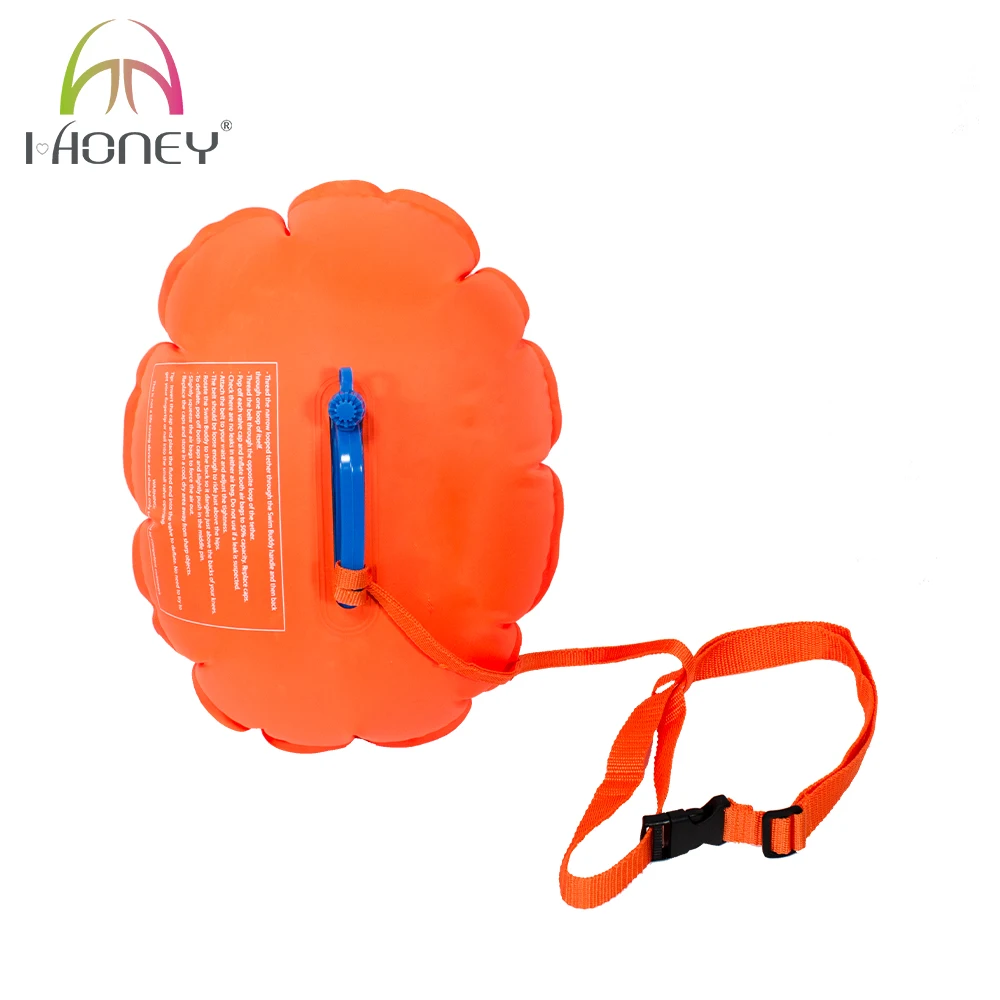 Swim Safety Float Buoy Orange PVC with long adjustable strap