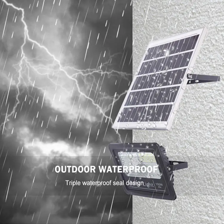 Low prices 30W 50W 100 watt solar flood light warm white cold white led flood lights PC housing with motion sensor