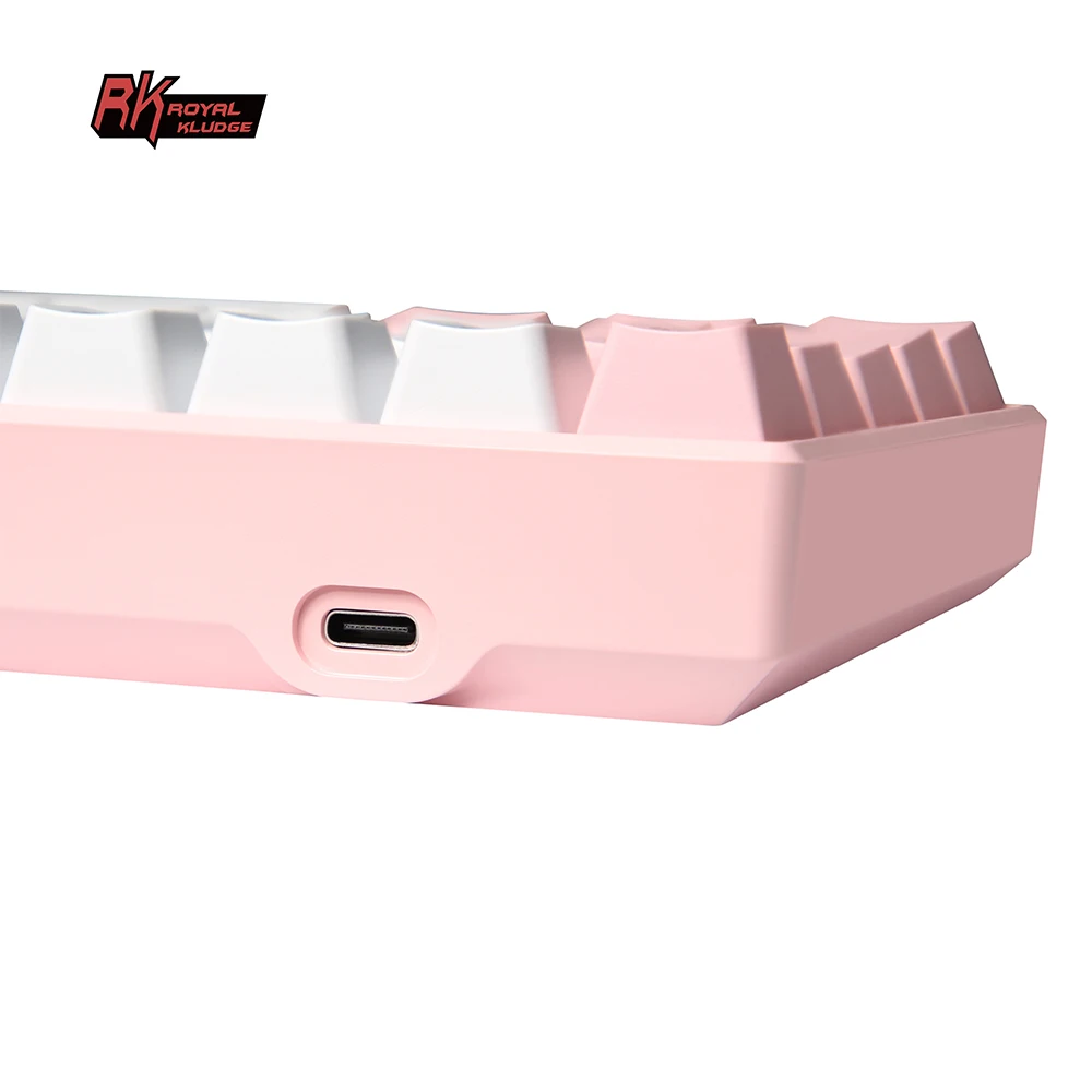 Custom doubleshot keycaps russian language mechanical keyboard with pink/blue keyboard cover 61 keys computer gaming keyboard