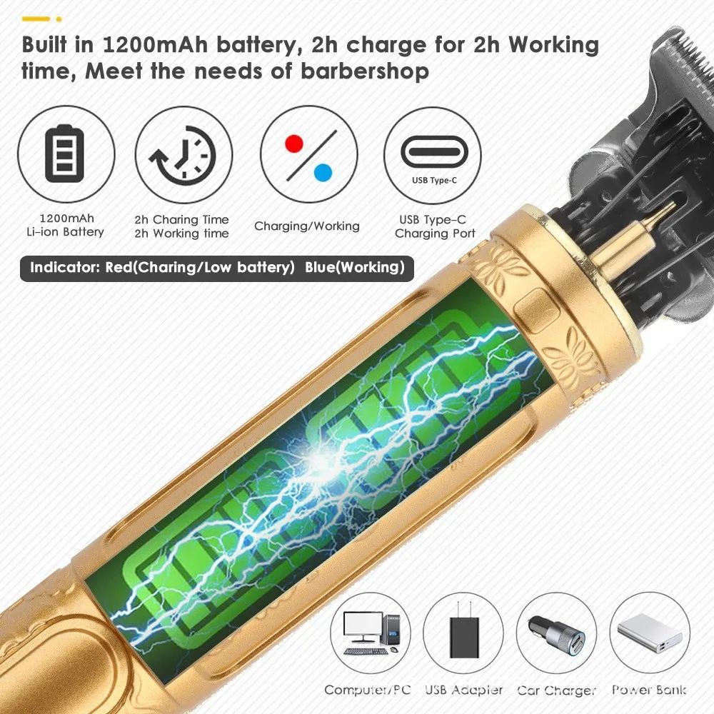 Maquina Inalambrica de Afeitar Man Hair Clipper Hairdresser Vintage T9 Hair Trimmer Profesional Shaver Trimmer