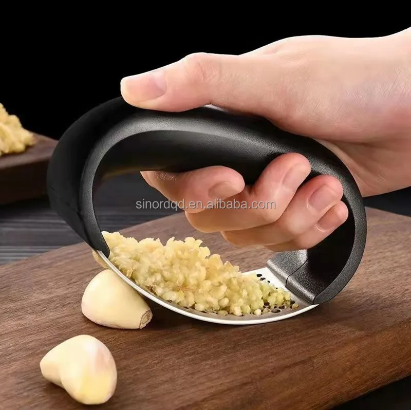 Wholesale Stainless Steel Manual Garlic Press Round Shape Handler Garlic Crusher Garlic Masher