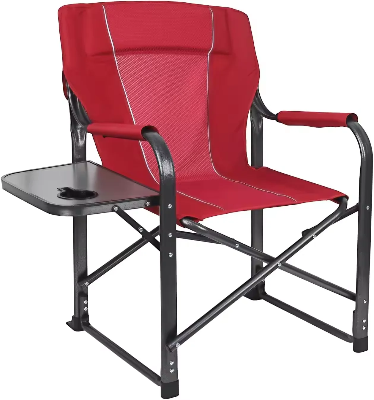 Lightweight Oversize Director Chair Foldable Outdoor Picnic Camping Chair With Cup Holder&Side Table