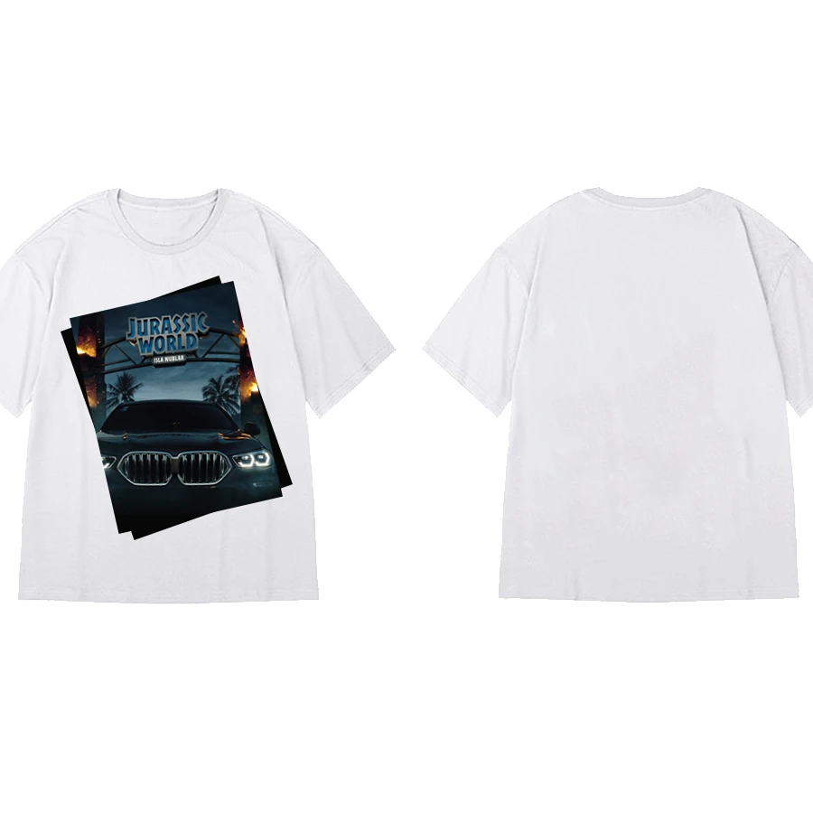 Custom Printed Pictures Car T shirts Men Printing Logo Cotton 240 Gsm Casual Quantity Silk T Shirt Unisex