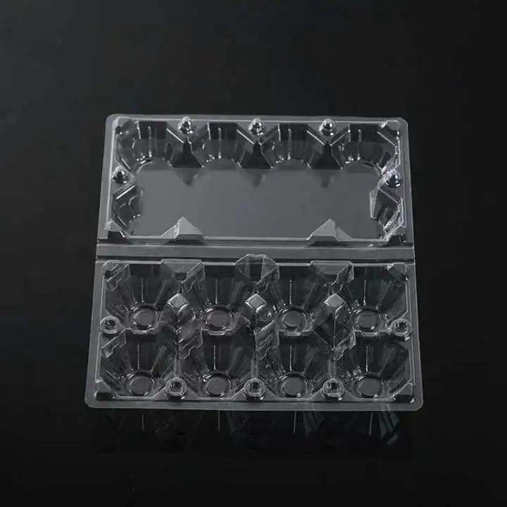 Custom 8 Eggs Disposable Plastic Tray Clear Blister Clamshell Box For Egg Packaging