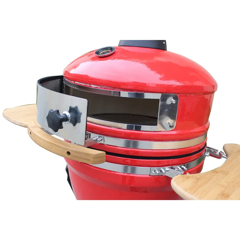 Auplex smooth large size outdoor multi-functional Kamado 21-inch BBQ Pizza Oven with side table
