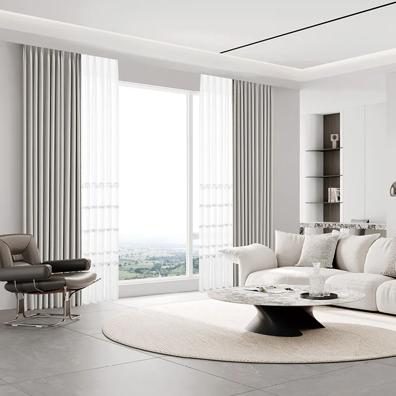 Custom Luxury Hotel Apartment Bedroom Window Curtains Modern Curtains for the Living Room Automatic Windows Curtains for Home