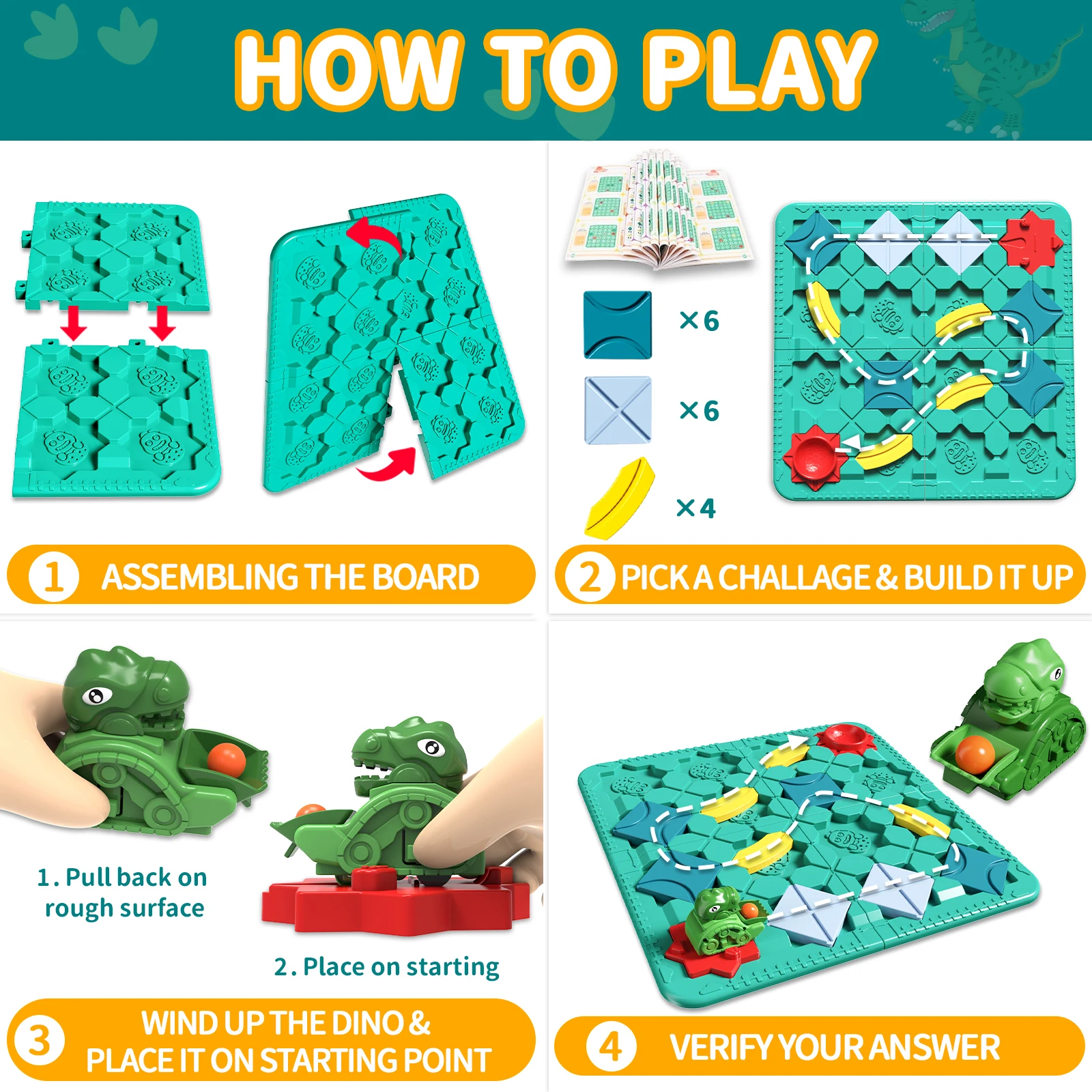 Kids Toys STEM Board Games - Logic Road Builder Brain Teasers Puzzles for 4 5 6 7 Year Old Boys Girls
