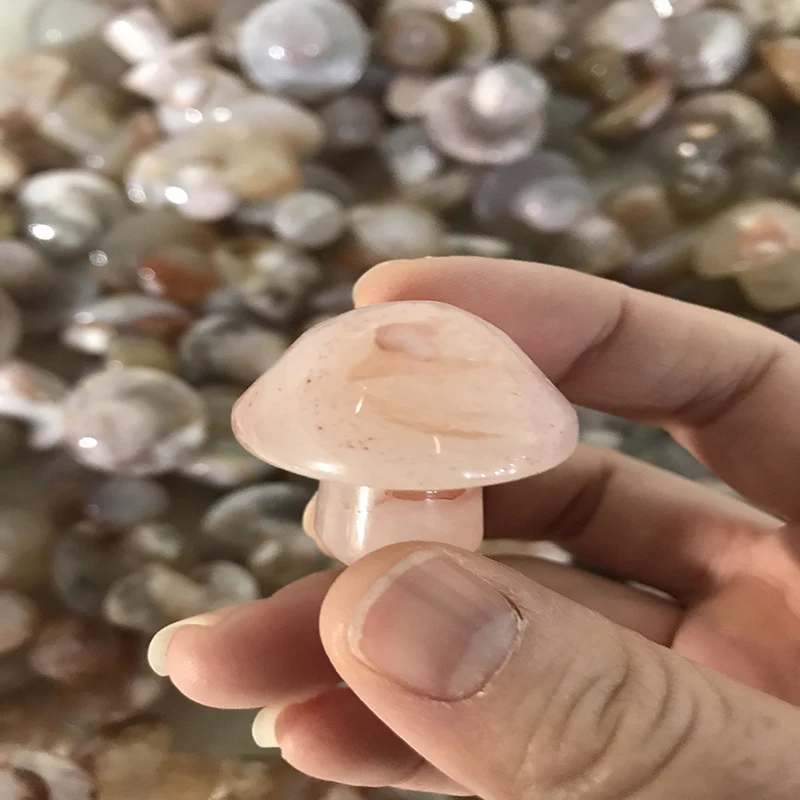 Wholesale Natural Quartz Cherry Blossom Small Agate Crystal Mushrooms