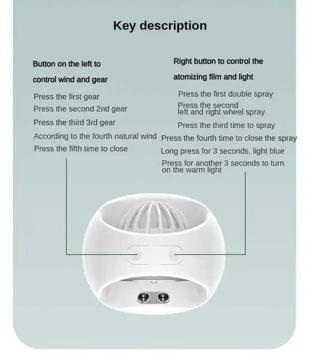 Mini Water-cooled Air Conditioner Fan Home Outdoor Portable Small Chiller Usb Charging Double Spray Fan