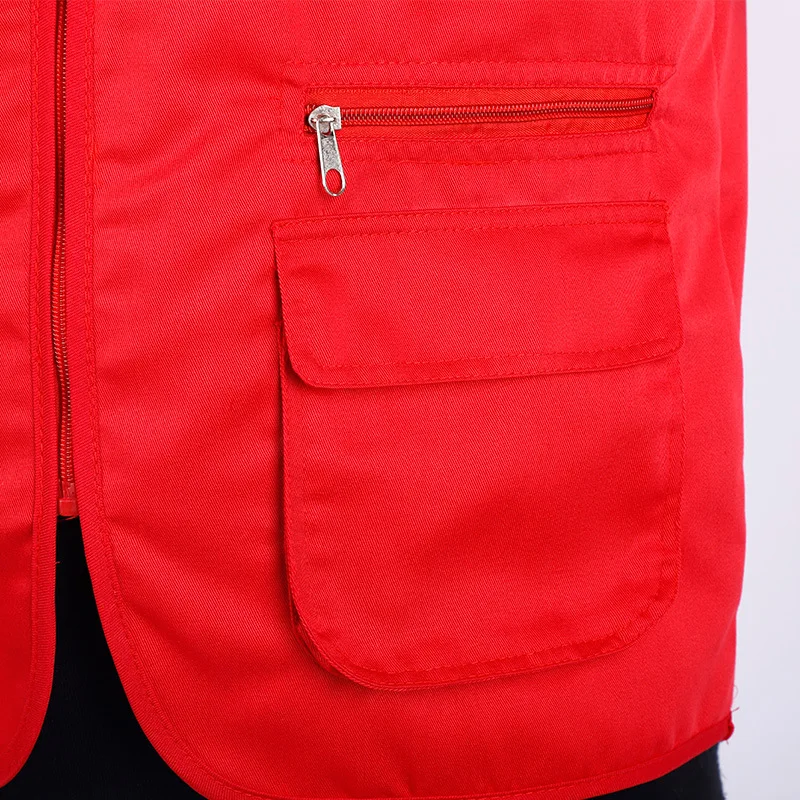 Green 7 pockets v neck outdoor multi pocket waistcoat breathable customized fishing work vest durable print custom logo  vests